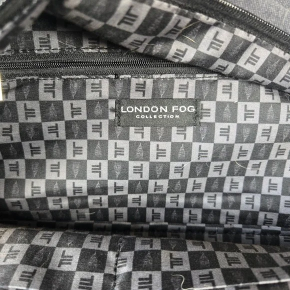 London Fog Canvas Backpack Denim Blue School Travel Book Bag - Picture 2 of 4